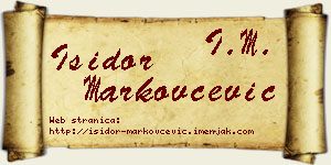 Isidor Markovčević vizit kartica